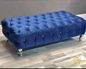 plush velvet blue stool