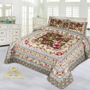 Luxury soft cotton bedsheet Pink Poppies