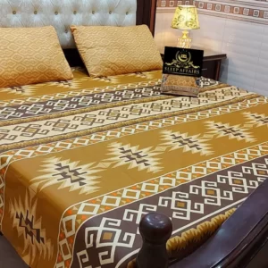 Lantern yellow luxury cotton satin bedsheet