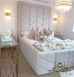 Aqua Mirror sleigh Bed