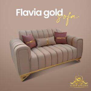 Flavia gold sofa set