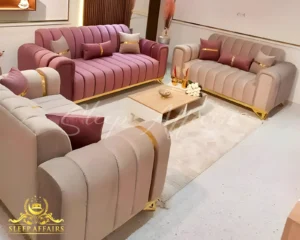 Flavia gold sofa set