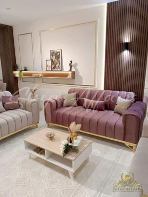 Flavia gold sofa set - Image 3