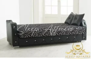Classic Deep Black Settee - Image 2