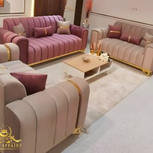 Flavia gold sofa set