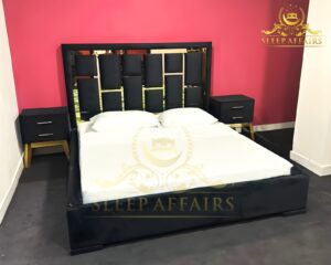 Crystal Velvet Sleigh Bed