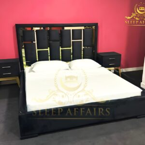 Crystal Velvet Sleigh Bed