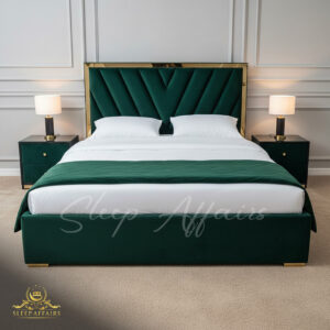 Luxury pearl sleigh bed