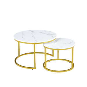 Round Coffee Table Black and Golden