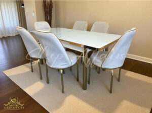White and Gold dinning table and chairs