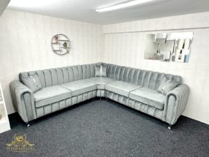 7 Seater L Shape Gray Corner Sofa