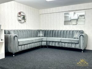7 Seater L Shape Gray Corner Sofa