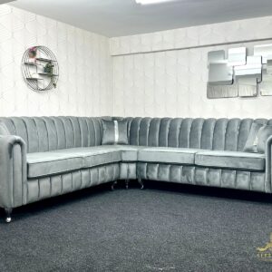 7 Seater L Shape Gray Corner Sofa