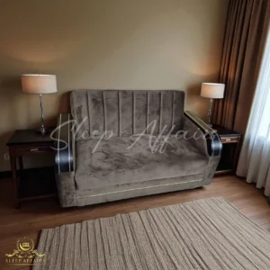 Wooden arm sofa bed - Image 2