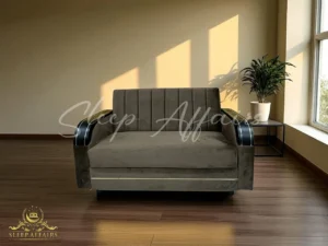 Wooden arm sofa bed