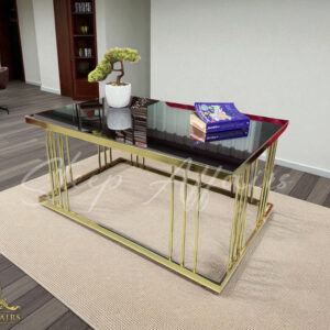 Modern Elegance Rectangular Table Blue and Silver