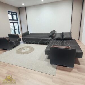 Hampton Faux Leather Sette - Image 3