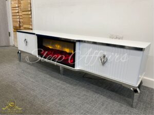 White & Silver TV Unit