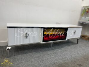 White & Silver TV Unit