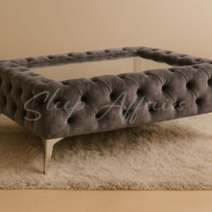 Brown & Golden Tufted Coffee Table