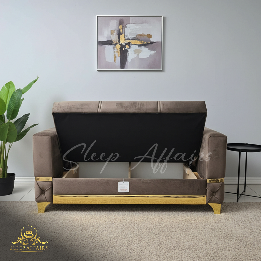 Evo gold sofa bed settee - Image 2