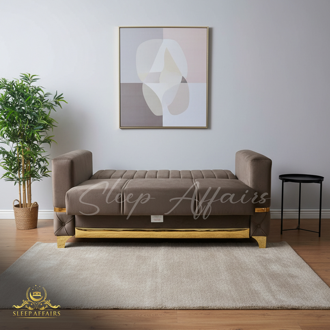 Evo gold sofa bed settee - Image 4