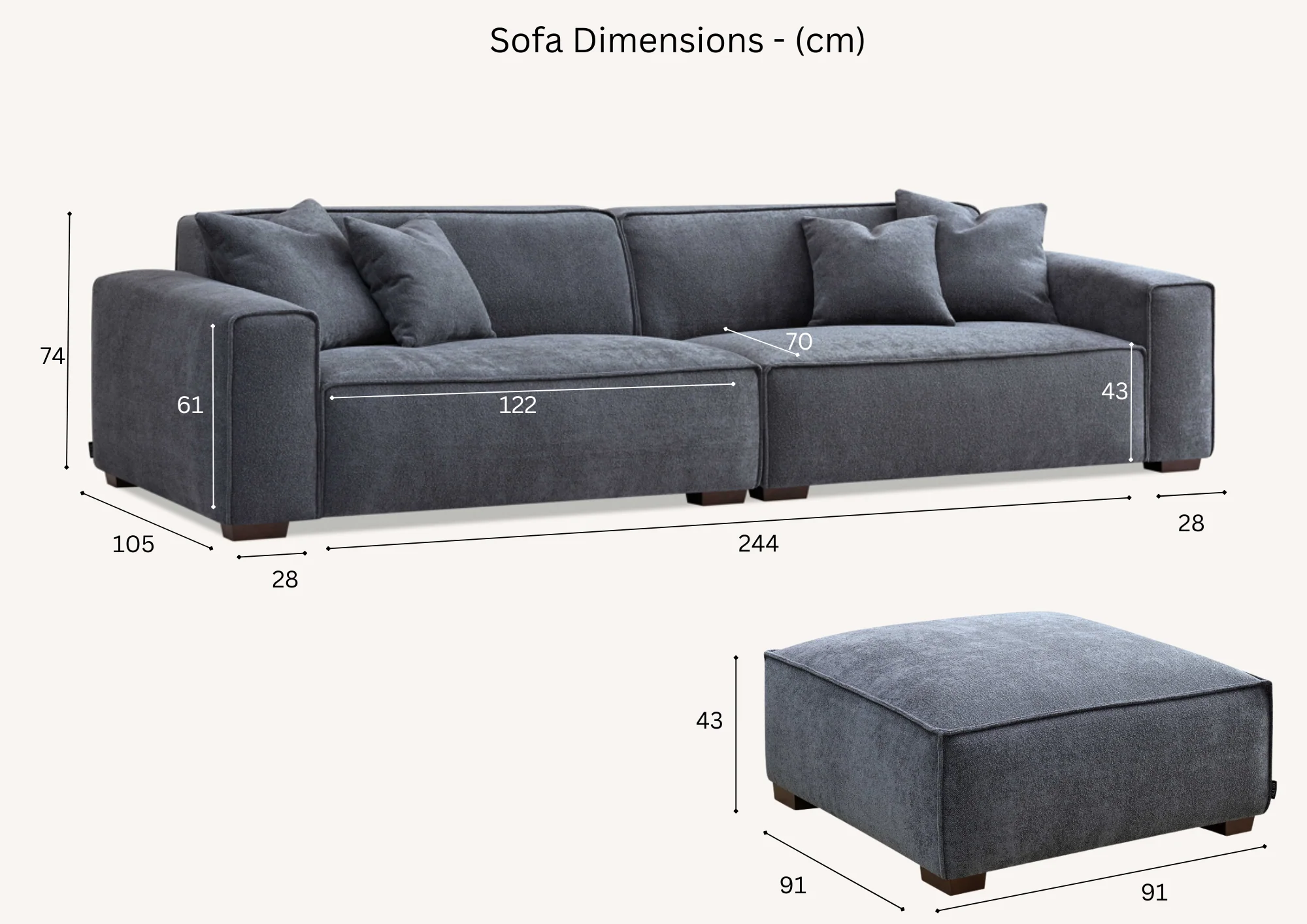 Sandra Corner Chaise Sofa - Image 9